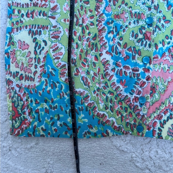 Talbots Paisley Print Cardigan Sweater Women’s Medium Cotton Rayon Button Front - Picture 4 of 6